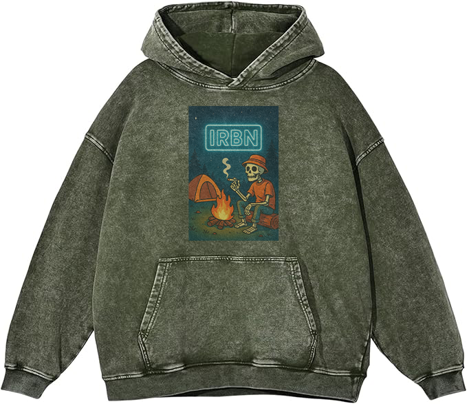 IRBN Adventure Vibes Vintage Acid Wash Hoodie