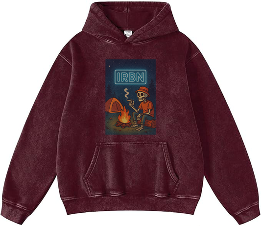 IRBN Adventure Vibes Vintage Acid Wash Hoodie